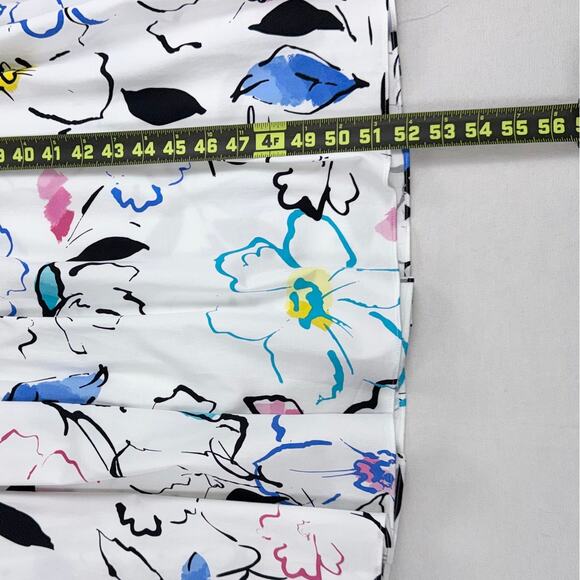 Karl Lagerfield Women's Artsy Maximalist Midi Dress Size 10 White Rainbow - Picture 15 of 16